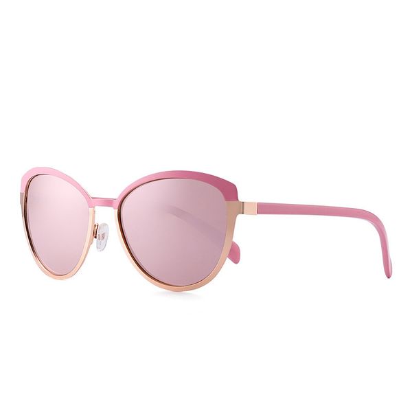 

2019 new outdoor women pc lens sunglasses female round frame sunglasses eye protection uv protection stainless steel frame, White;black