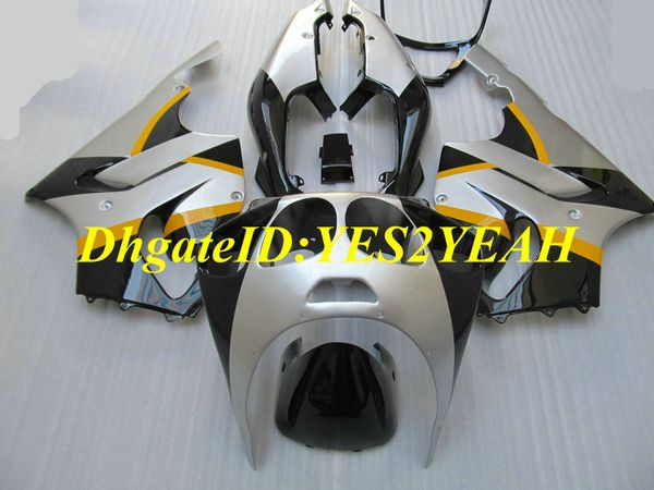 Kit de Carenagem da motocicleta para KAWASAKI Ninja ZX7R ZX7R 1996 2003 ZX 7R 96 97 02 03 ABS Prata preto Carimbos + presentes KZ07