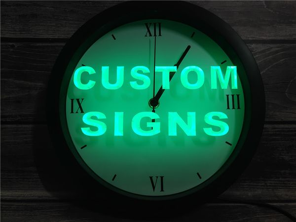 

custom design your own app rgb led neon light signs wall clock