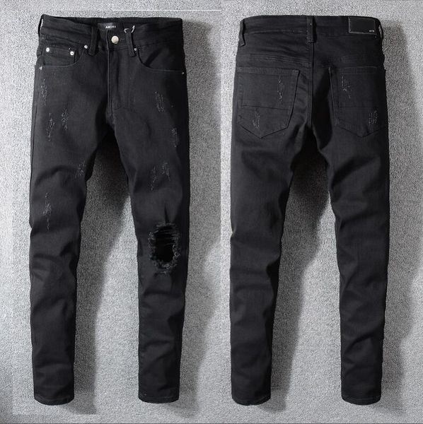 

2020 new arrival men designer jeans denim embroidery pants 40size 28-40 40, Blue