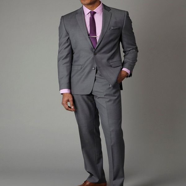 

gray business men suits for bridal wear notched lapel two button two piece wedding groom tuxedos new arrival (jacket + pants, Black;gray
