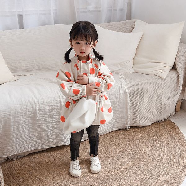 

kids autumn jacket with drawstring toddler girl cloth dot chidlren waist trench coat baby loose casual coat children jackets, Blue;gray