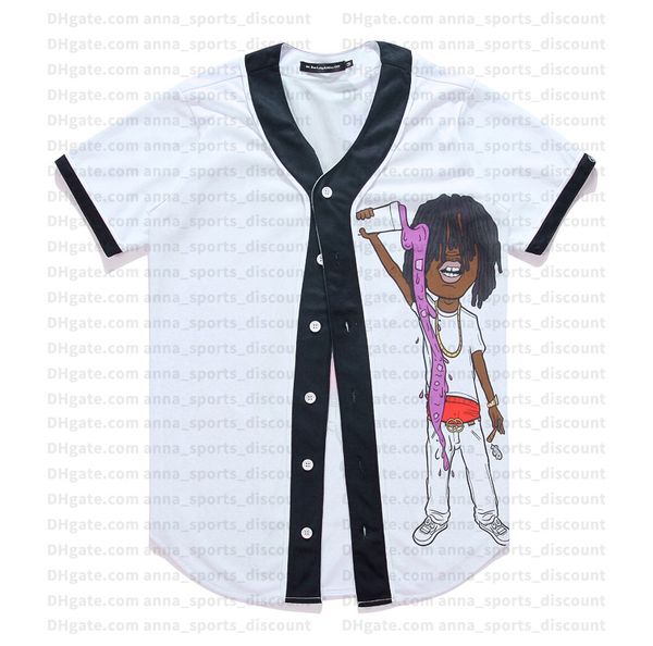 

2020 new baseball uniform hip-hop punk character printing custom series comfortable and loose breathable t-shirt, Blue;black