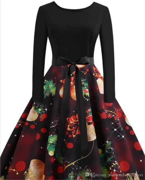 

весна женщины цветочные printed платье женщины crew neck щитовые платья luxury ladies holidays модельер с длинным рукавом одежда, Black;gray