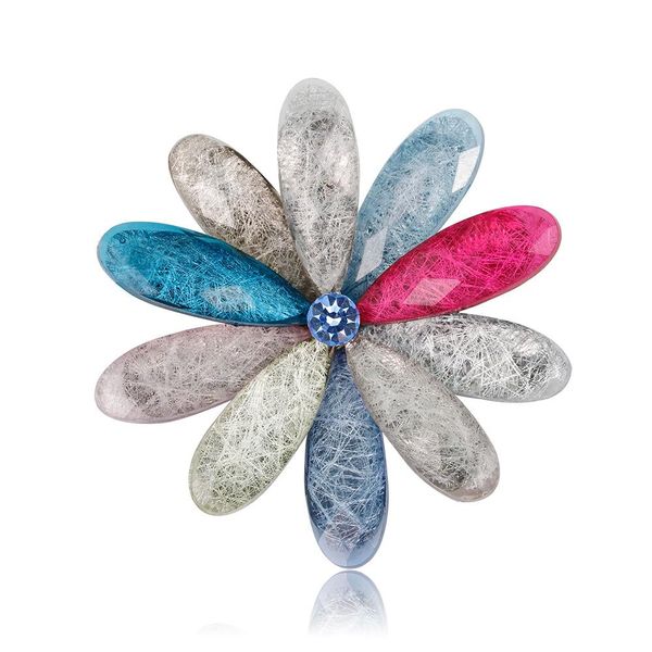 

fashion accessories with small fresh color petals, brooch, women's cape button, brooch, Gray