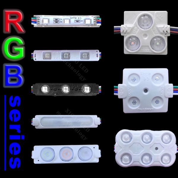 

3000 шт. / лот привет-q led модули rgb series модуль света рекламы 0.72 вт 2 вт 3 вт вход подсветка ip65 водонепроницаемый dc 12 в
