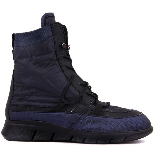 

custom production-navy blue men 's boots, Black