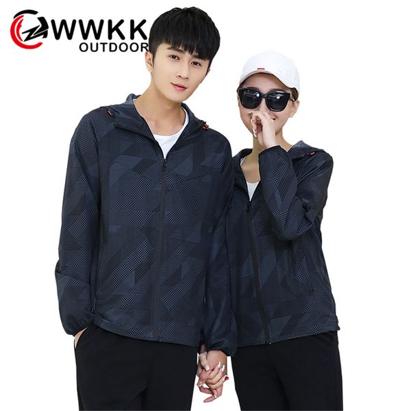 

wwkk trekking climbing men windbreaker quick-drying breathable sweat-absorbent anti-uv ultra-thin light-weight waterproof jacket, Blue;black