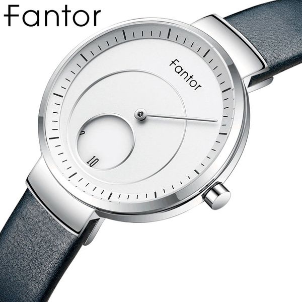 

fantor women watches dial leather montre femme 2019 woman wrist watch waterproof, Slivery;brown