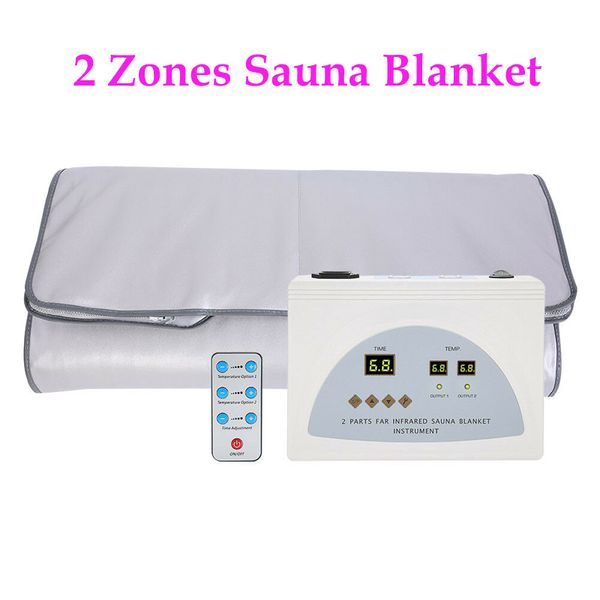 HOT! COPERTA SAUNA A INFRAROSSI 2 ZONE FIR DIMAGRANTE RISCALDAMENTO SPA Terapia PERDITA DI PESO DETOX PORTATILE Apparecchiatura di bellezza Ray Heat NOVITÀ