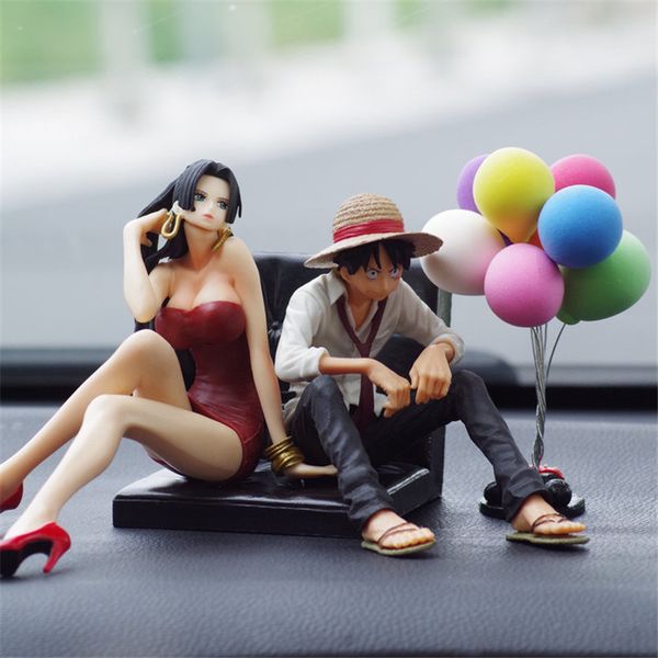

cartoon car ornaments luffy and female emperor sofa one piece plastic auto decoration accessories