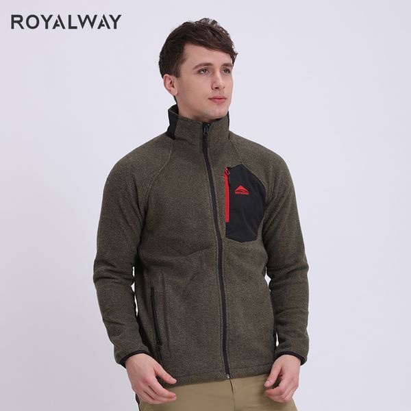 

royalway 2019 new mens fleece jacket winter warm outdoor travel stand collar comfortable softshell jackets male rflm3228e, Blue;black