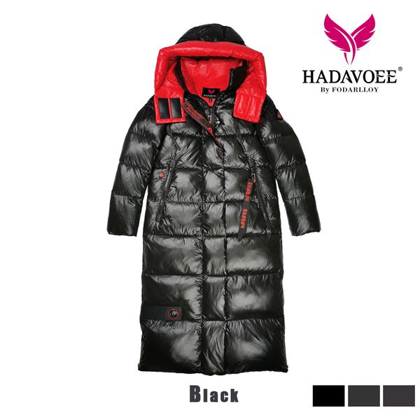 

hadavoe2019 coat jacket winter women's hooded warm parkas hight quality female new winter collection fashionable warm coat v191209, Black