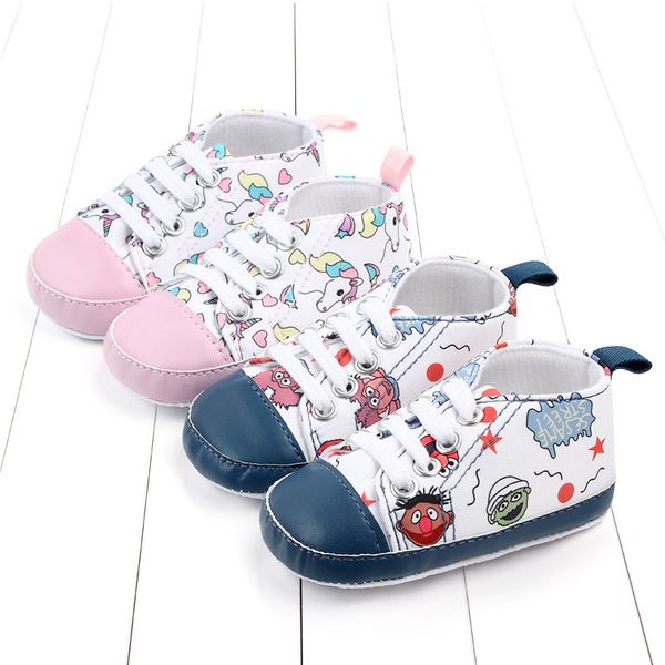 

unicorn graffiti newborn baby girl boys shoes soft shoes monster printing infant toddler hard bottom crib first walking