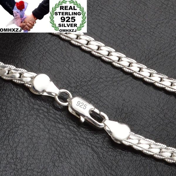 

omhxzj wholesale personality fashion woman girl gift silver 5mm full lateral chain 925 sterling silver chain necklace nc187