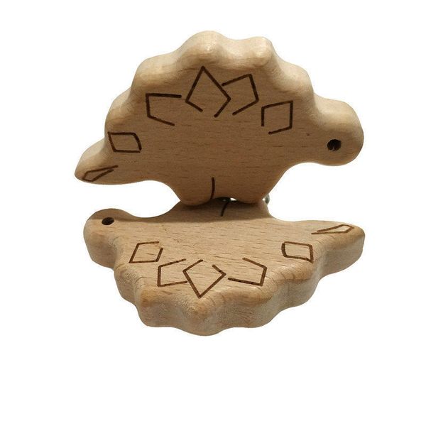 

natural beech wood animal stegosaurus shape pacifier clip unfinished nontoxic baby nipple holder diy infant pacifier clasps accessories