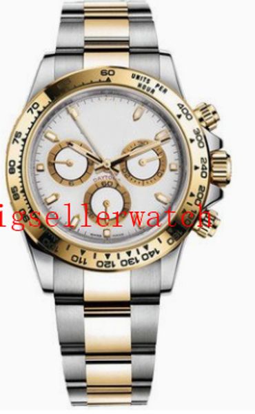 

роскошное высокого качество наручных часов cosmograph 116503 40мм белого циферблата нет хронограф 18k gold steel алмазного циферблата asia 2, Slivery;brown