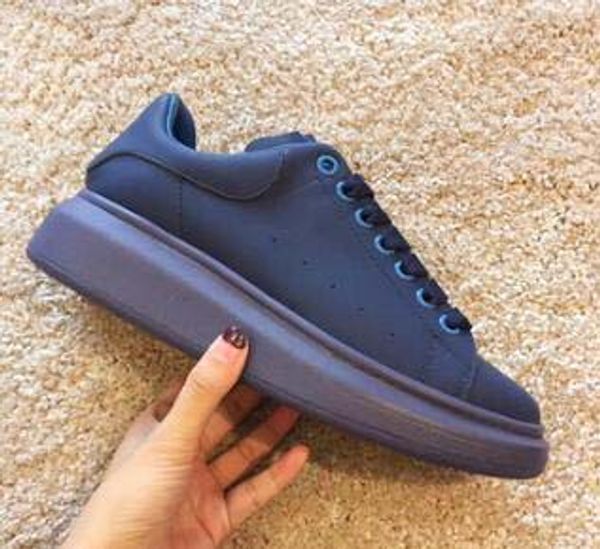 

men women designer shoes 100% suede leather grey green black platform oversized sneakers women fashion lace-up trainers wedding shoes 02