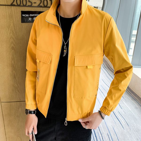 

autumn men jackets coat trends printing men's jackets windproof black blue khaki yellow m-4xl men coat, Black;brown