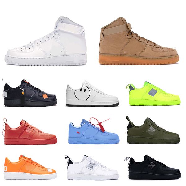 

high white wheat flax forces one ale designer shoes royal blue utility green red black trainers flat sneakers off men women 36-45, White;red