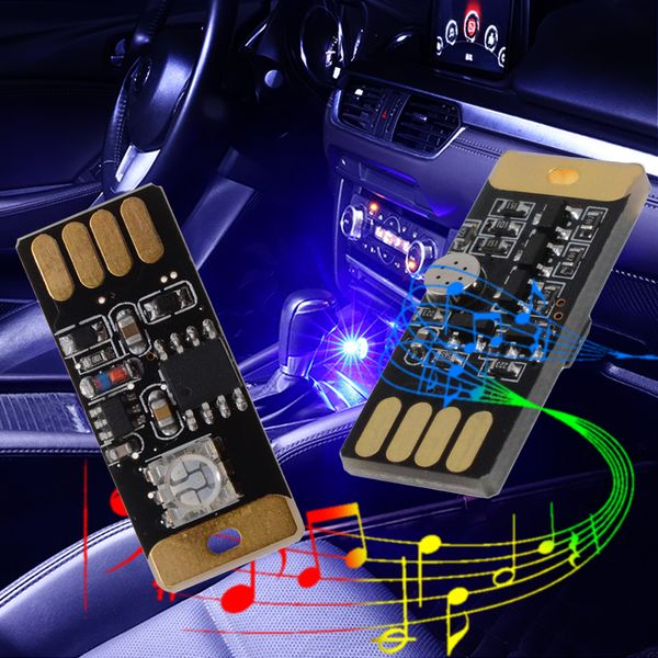 

car usb led music playing dimmable light atmospher decorative lamp emergency lighting portable plug and play rgb voice activated