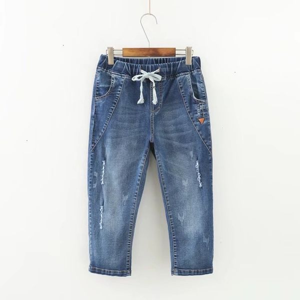 

summer skinny jeans capri women calf length broek denim broek tall tail women jeans plus size women's short for, Blue