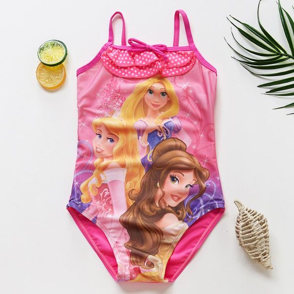 

new 2020 baby girls swimwear 3~12y girls swimsuit children cartoon swimwear one piece kids beachwear bathing suit for girl-st158