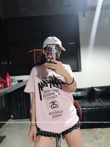 

мужские футболки дизайнера европейские и американского trend brand классического письмо печать хлопок шея с короткой sleevemen и женщины тен, White;black