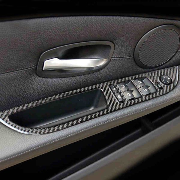 Auto Tür Tasten Panel Carbon Faser Auto Tür Schüssel Aufkleber Abdeckungen Zubehör Für BMW 5 Series E60 E61 F10 2005-17 auto Styling