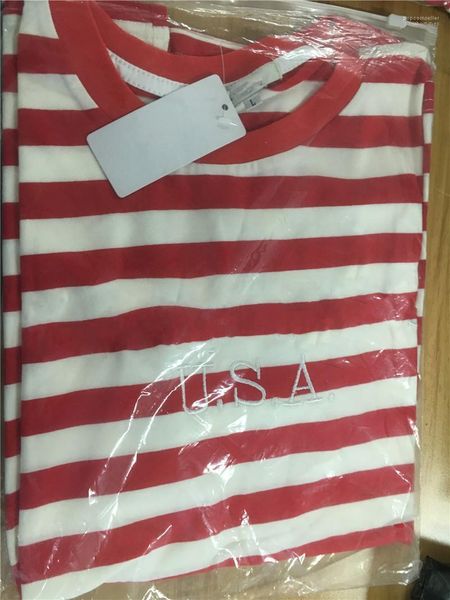 

couple tees jeans usa womens striped t-shirt fashion embroidery designer tees short sleeved clothes summer casual, White