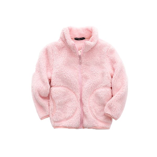 

3-7year autumn winter baby kids girls' infant wool coats fleece outfits pure baby girl zipper up coral winter kids outerwear, Blue;gray