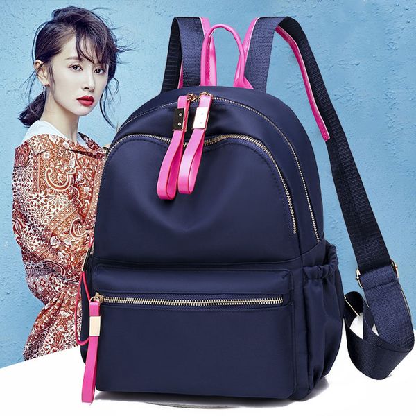

designer-fashion women anti-theft backpack personality wild oxford cloth feminine backpacks waterproof girl shoulder teenager schoolbags