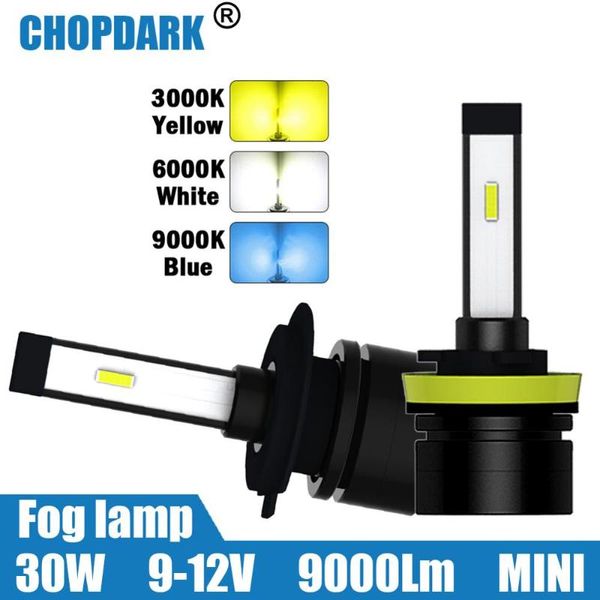 

car led fog lamp 30w 9000lm 3000k yellow 6000k white 9000k blue h1 h3 h4 h7 h11 h9 h8 9005 hb3 9006 hb4 880 881 h27 h10 h16(jp