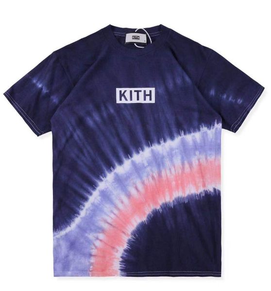

kith summer dye tee casual loose t shirts short sleeve designer letter printed t shirts s-xl, White;black
