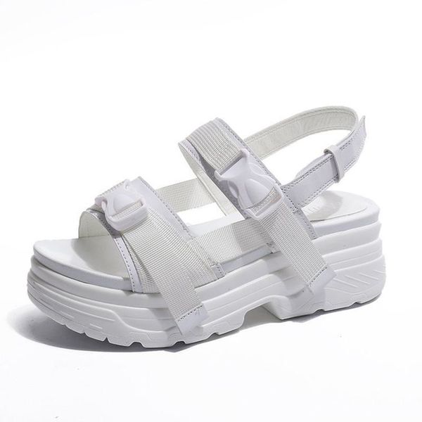 

2018 new sandals female summer thick bottom roman style casual sandals beach shoes, Black
