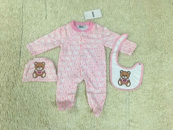 

3pcs set baby romper newborn baby jumpsuits pink monogrammed cartoon romper kids brand clothing overalls high quality