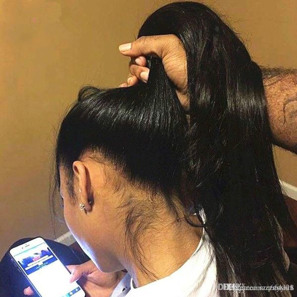 

360 lace frontal wig pre plucked with baby hair glueless straight lace front human hair wigs for black women brazilian remy+wig net yhbg