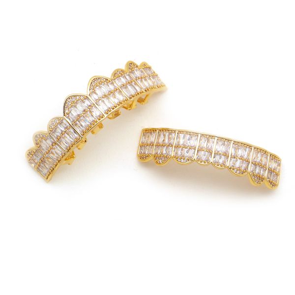 

explosion style hip-hop braces with gold-plated diamonds and gold teeth, Silver