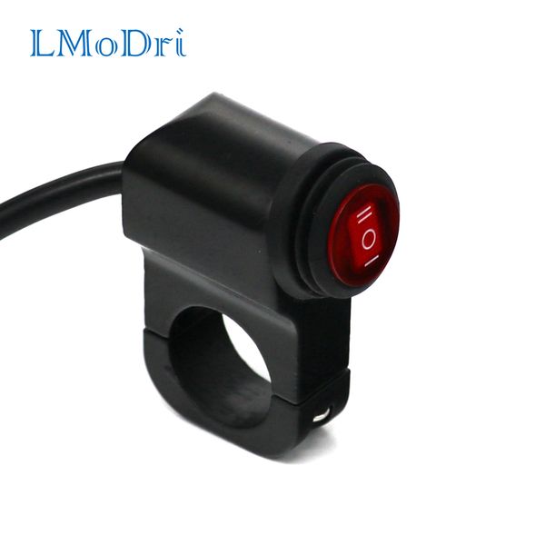 

lmodri waterproof 12v motorcycle 7/8" 22mm handlebar switches motorbike headlight hazard brake fog lights on-off-on switch