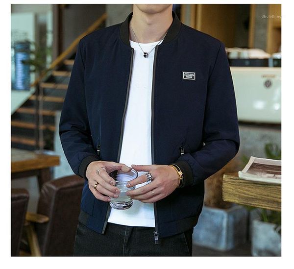 

casual outerwear with pocket mens designer jackets regular length zipper stand collar coats pure color long sleeve clothing mens, Black;brown