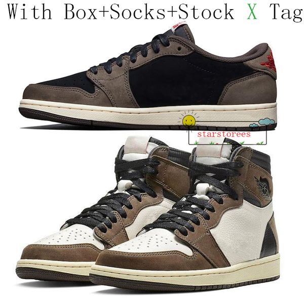 

jumpman 1 basketball shoes bred toe travis scotts not for resale 36-47 designer women men shoes with box sports sneaker