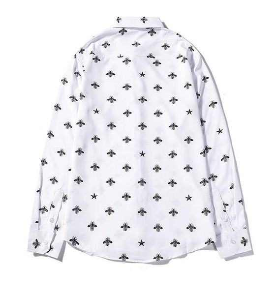 

designer shirt casual men's classic bee star cotton duke shirt jacket letter print camouflage coat, White;black