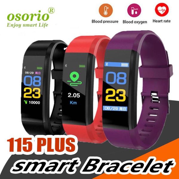 

Цветной ЖК-экран ID115 Plus Смарт браслет Фитнес Tracker шагомер часы группы пульса Монит