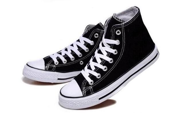 

2020 dorp shipping brand new classic quality 35-46 high-women's men's canvas shoes laced up casual shoes sneaker shoes, Black