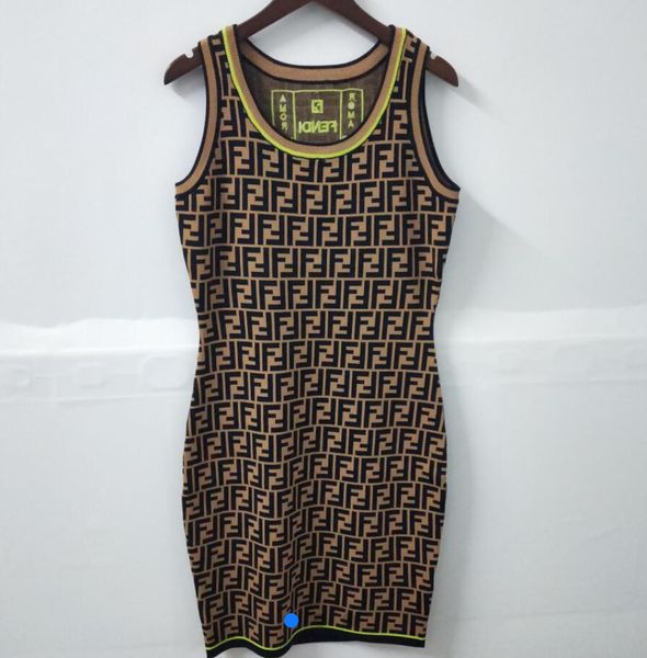 

1226 women's knits & tees 2019 summer new colour-coloured piercing double f letter jacquard knitted shirt left shoulder band knitting-s, White