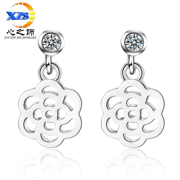 

rose stud earrings womens korean-style short paragraph small drop earrings design niche cold-style fashion earrings, Golden