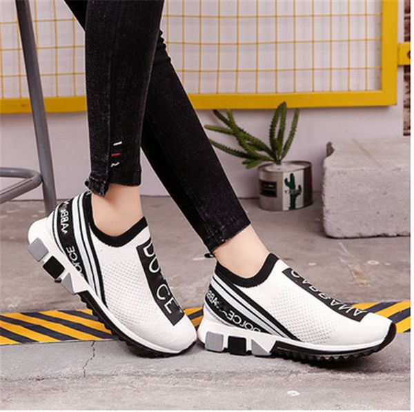 

lightweight comfortable flat dolce gabbana hococal gabbana women men sneakers italy casual shoes yellow blue socks trainers 35-46, Black
