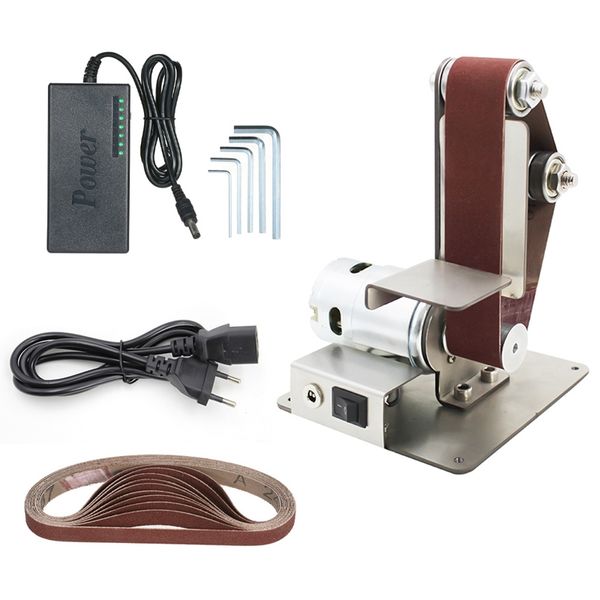

diy electric mini belt sander fixed-angle sharpener table cutting edge machine angle grinder to belt sander wood metal working-7