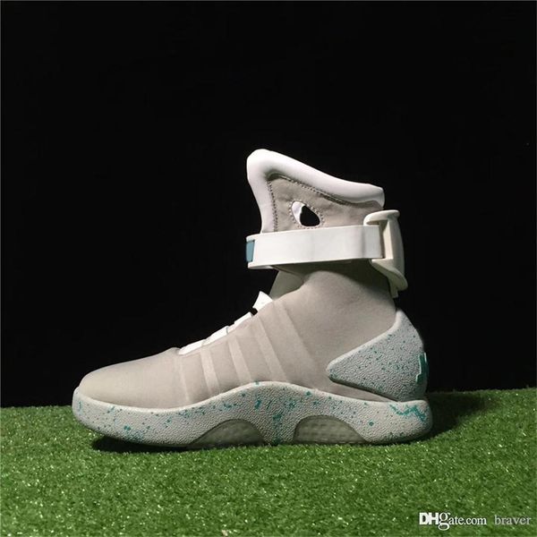 

authentic auto laces air mag back to the future glow in the dark grey black red sneakers marty mcfly's led basketball shoes qualit