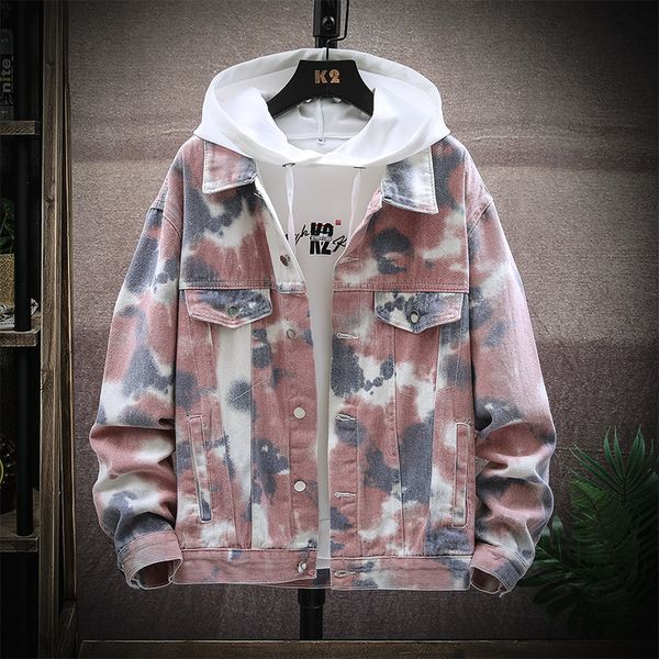 

camouflage denim jacket men fashion print spring autumn jeans coat men plus size m-5xl korean clothes mens jackets and coats, Black;brown